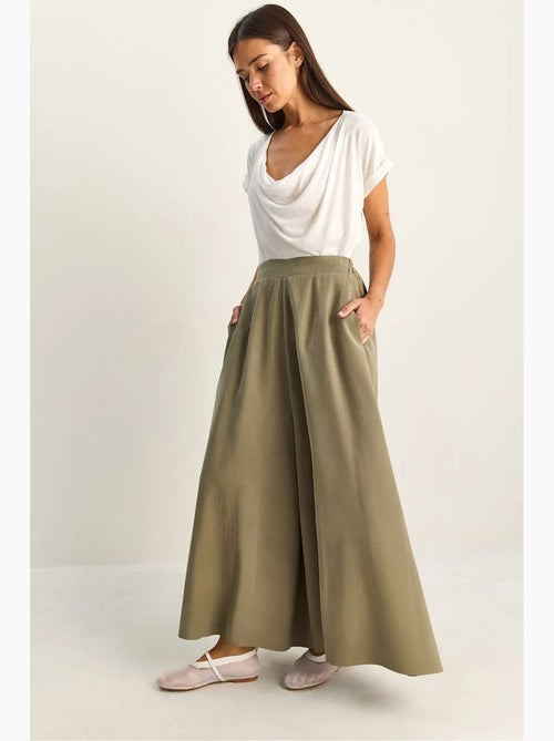 Pantalon à jambe large taille haute lucci - Kiabi