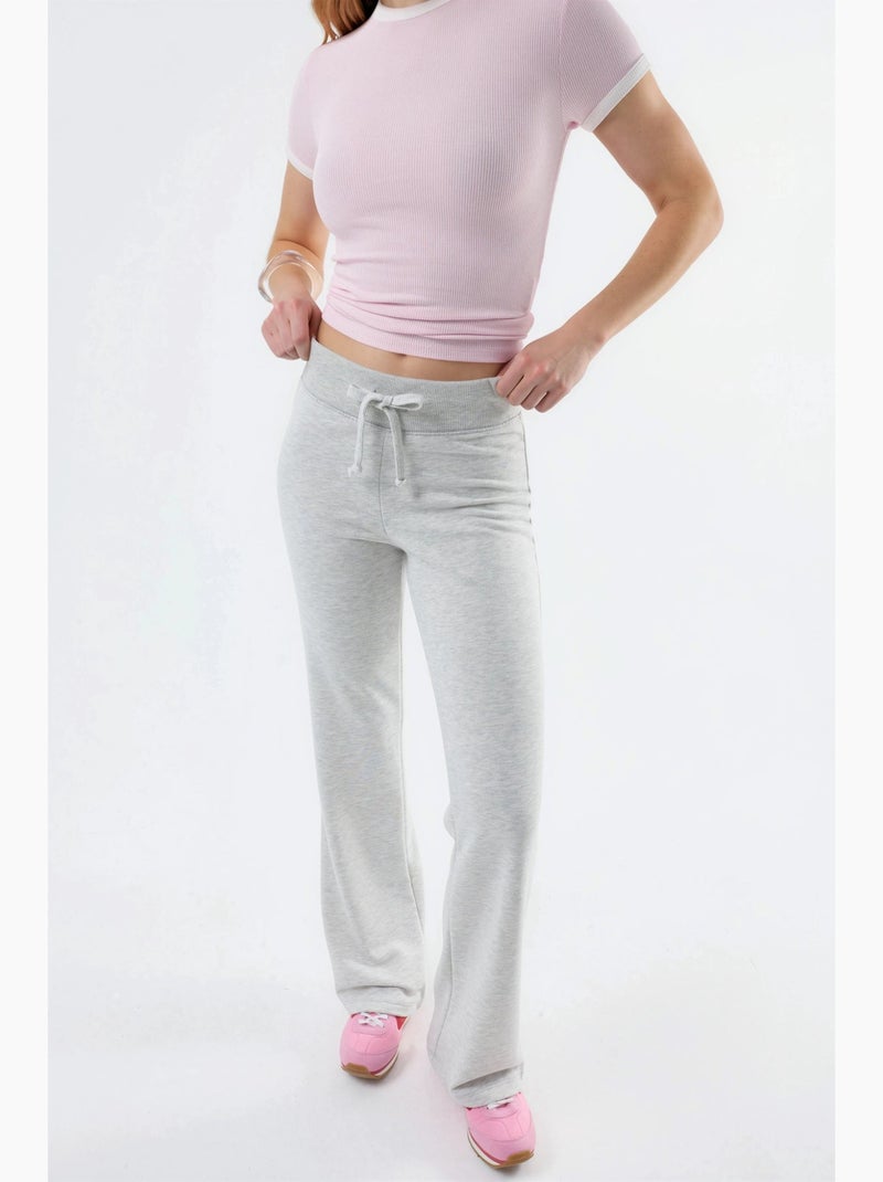 Pantalon à jambes évasées avec taille élastique busem Gris - Kiabi