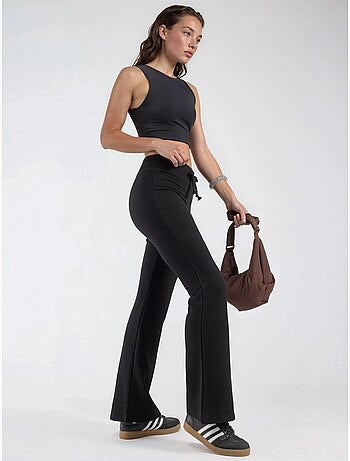 Pantalon à jambes évasées avec taille élastique busem