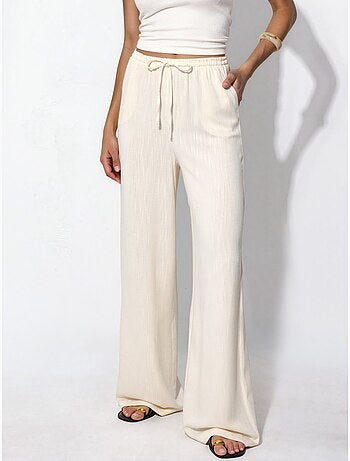 Pantalon à jambes larges à enfiler