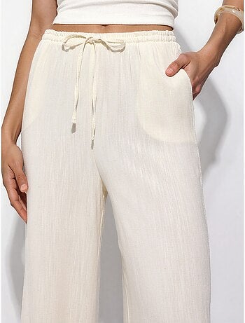 Pantalon à jambes larges à enfiler
