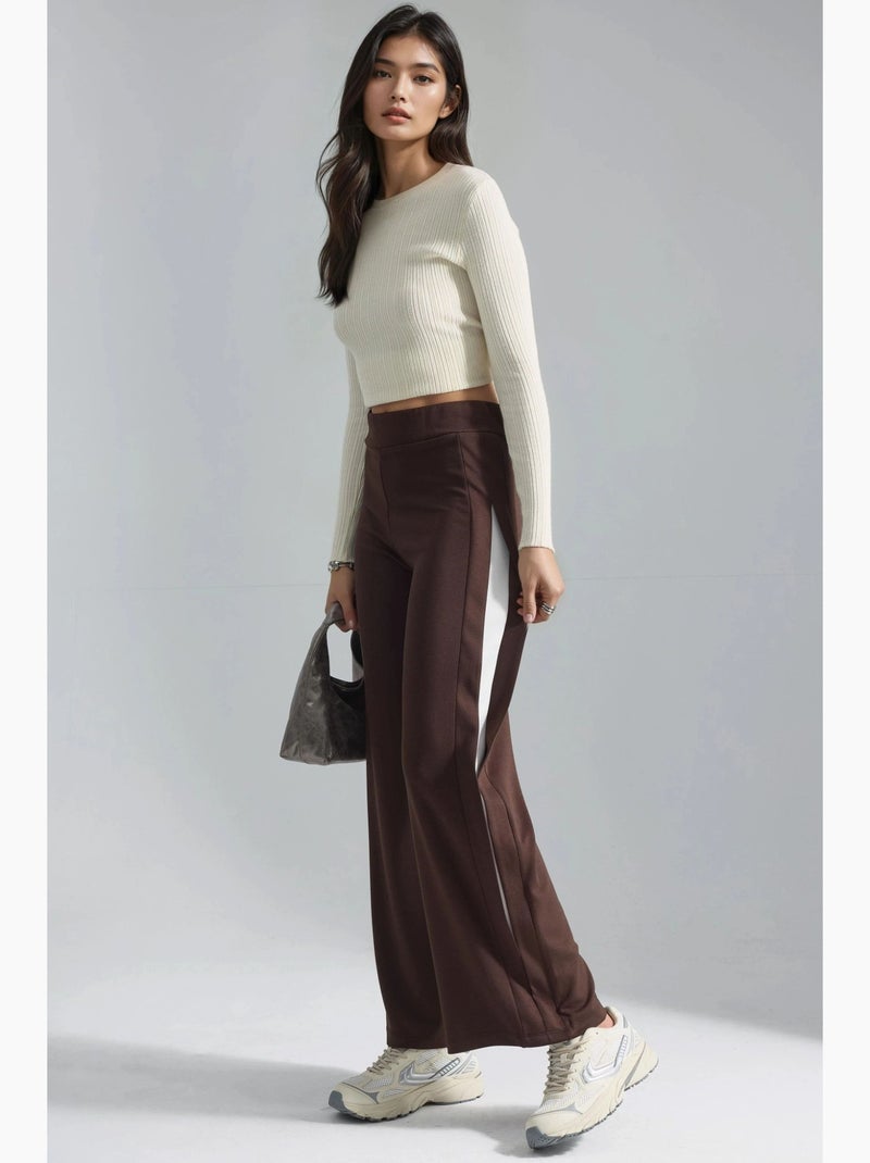 Pantalon à jambes larges à enfiler hiccup Marron foncé - Kiabi