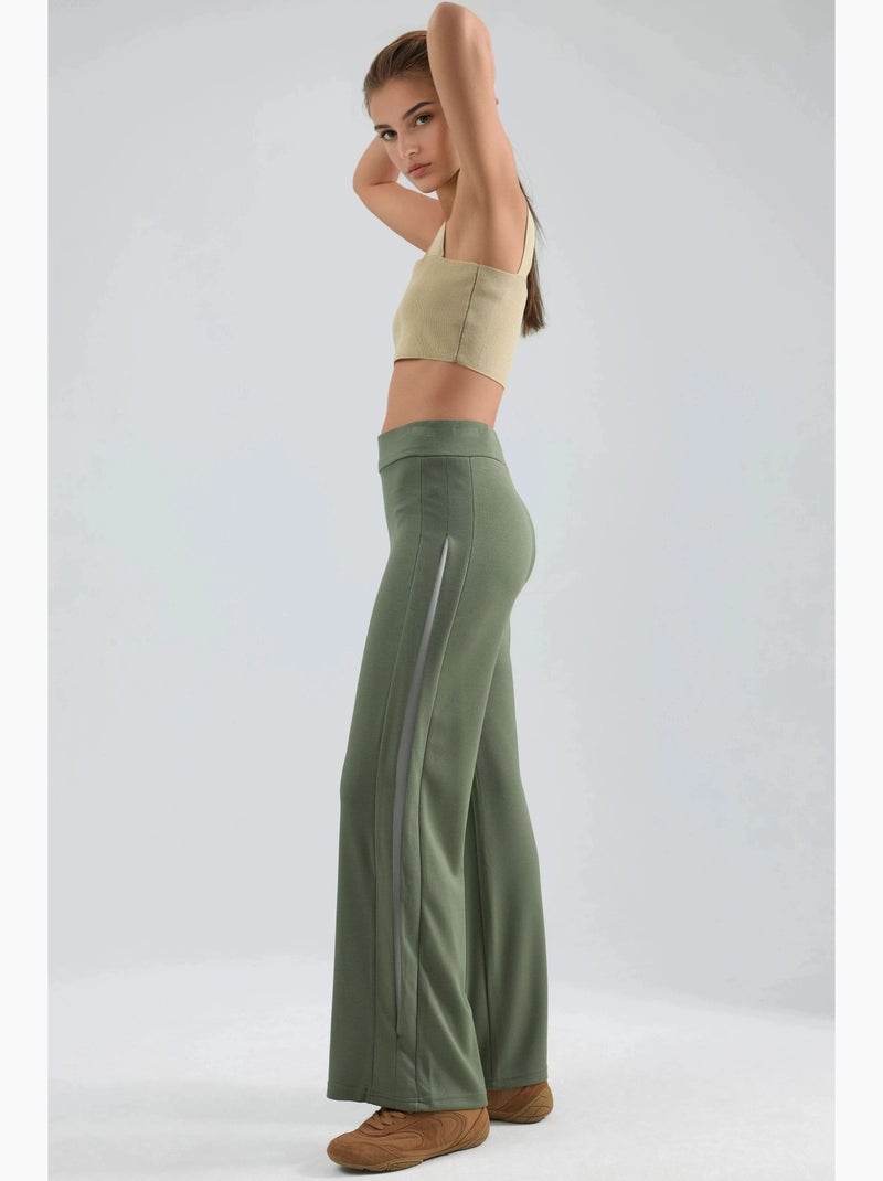Pantalon à jambes larges à enfiler hiccup Vert olive - Kiabi