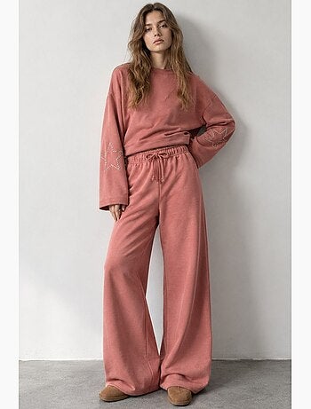 Pantalon à jambes larges avec détails étoilés hiccup