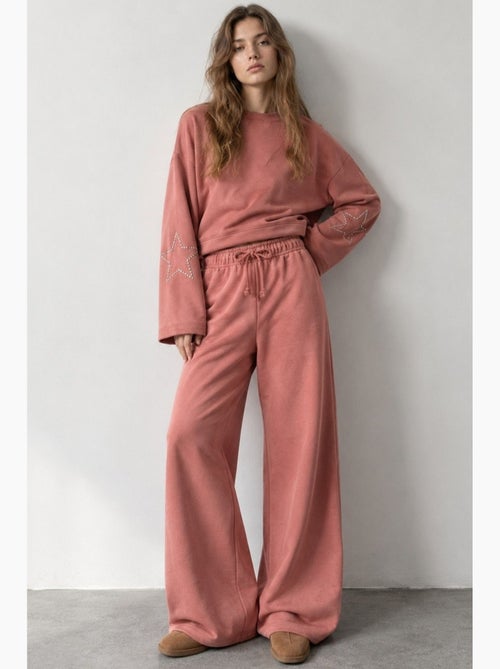 Pantalon à jambes larges avec détails étoilés hiccup - Kiabi Pantalon à jambes larges avec détails étoilés hiccup - Kiabi