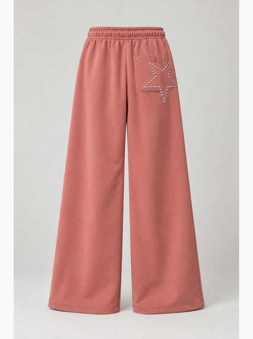 Pantalon à jambes larges avec détails étoilés hiccup - Kiabi Pantalon à jambes larges avec détails étoilés hiccup - Kiabi