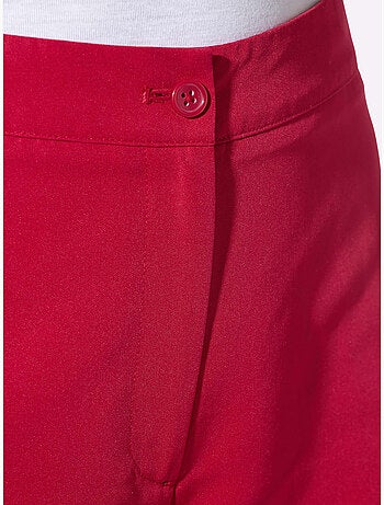 Pantalon à jambes larges avec plis repassés et ceinture gainante - Taille standard - Moda Vilona