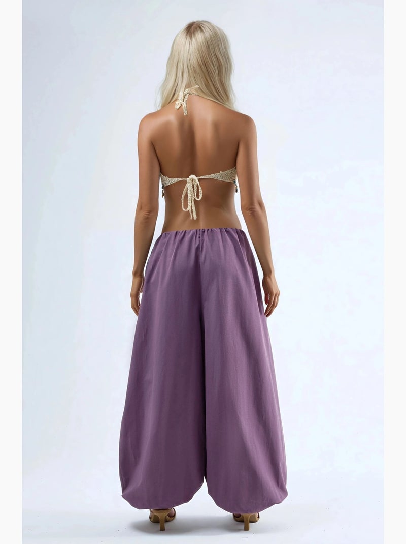 Pantalon à jambes larges busem Bleu lavande - Kiabi