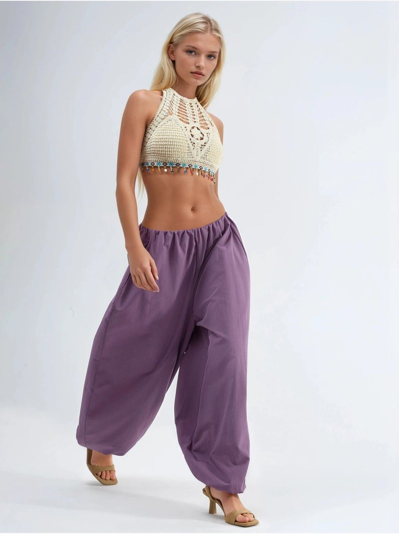 Pantalon à jambes larges busem Bleu lavande - Kiabi