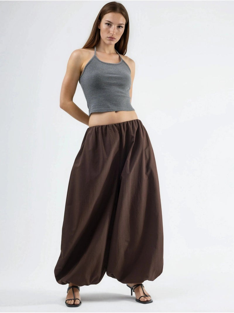 Pantalon à jambes larges busem Marron chocolat - Kiabi