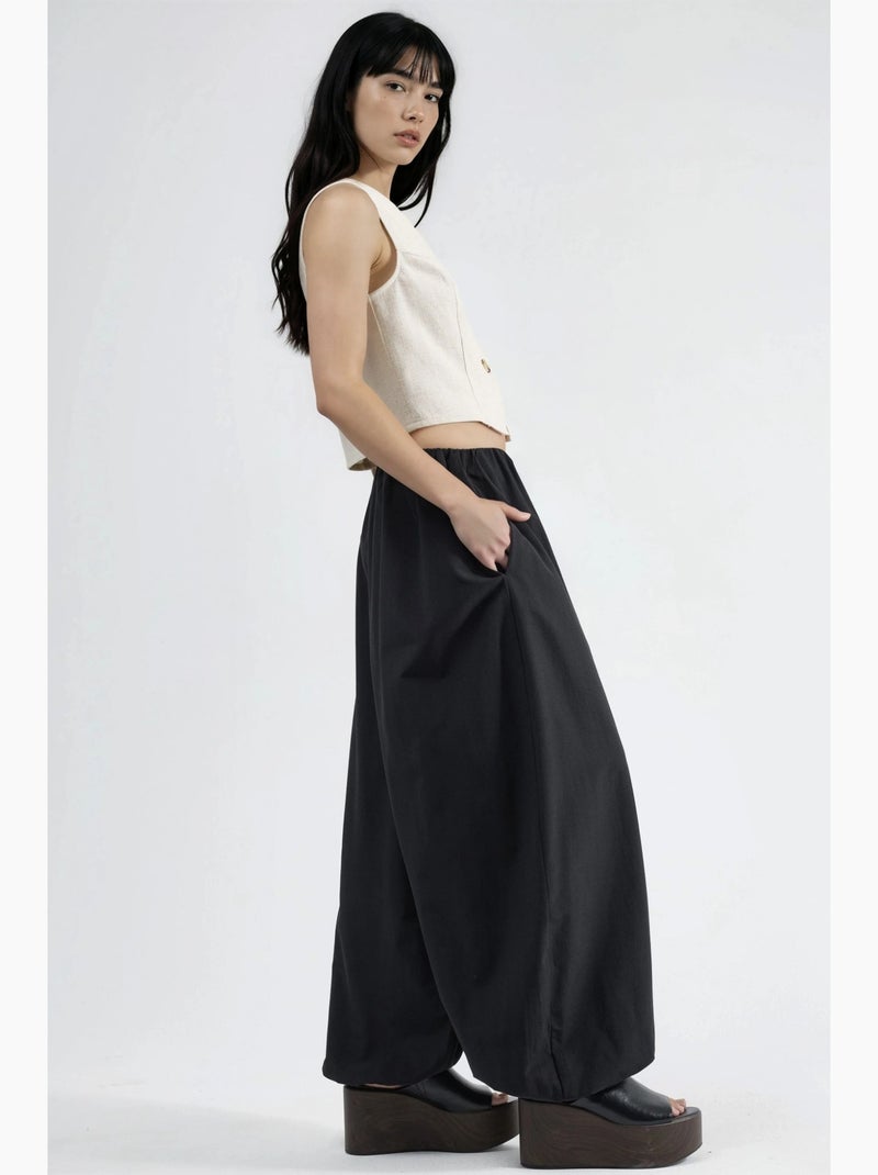 Pantalon à jambes larges busem Noir - Kiabi
