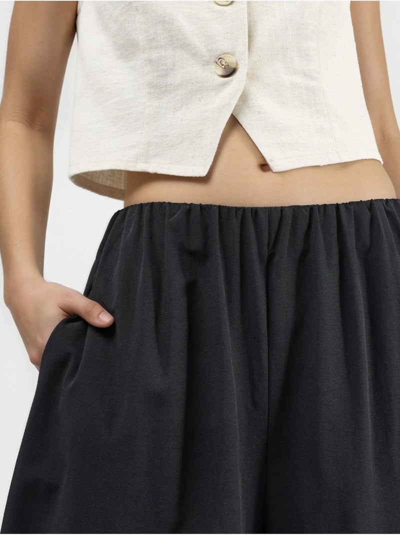 Pantalon à jambes larges busem Noir - Kiabi