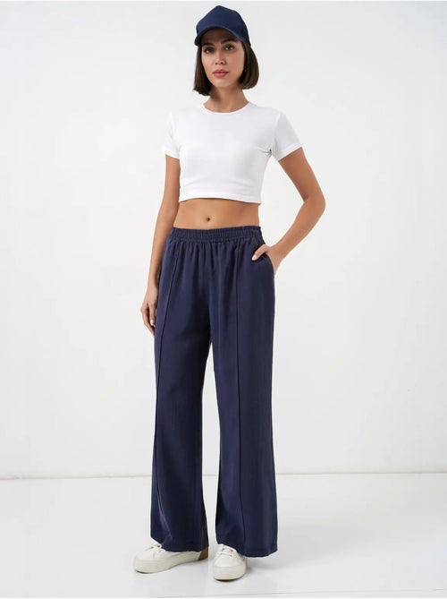 Pantalon à jambes larges et taille élastique bdart - Kiabi