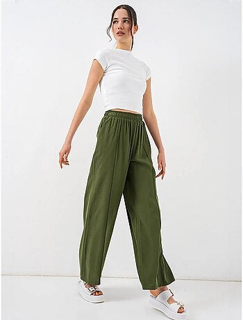 Pantalon à jambes larges et taille élastique bdart
