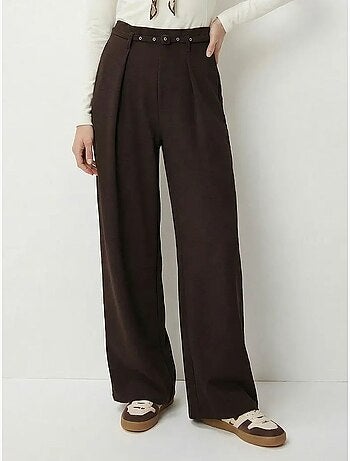Pantalon à jambes larges plissé et ceinturé istanbul