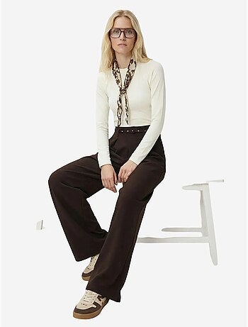 Pantalon à jambes larges plissé et ceinturé istanbul
