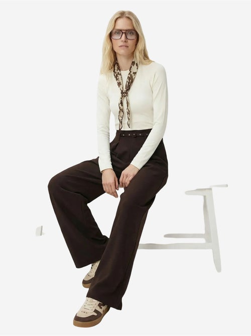 Pantalon à jambes larges plissé et ceinturé istanbul - Kiabi