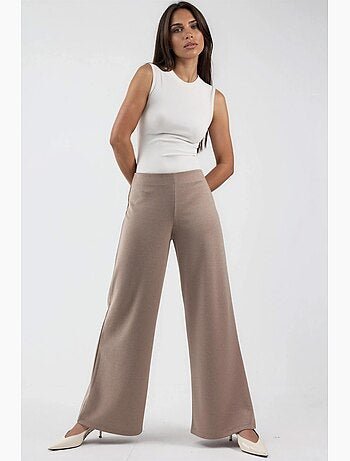 Pantalon à jambes larges taille haute busem