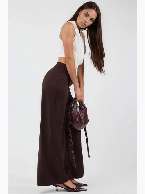 Pantalon à jambes larges taille haute busem - Kiabi Pantalon à jambes larges taille haute busem - Kiabi