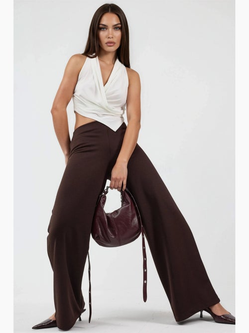 Pantalon à jambes larges taille haute busem - Kiabi Pantalon à jambes larges taille haute busem - Kiabi