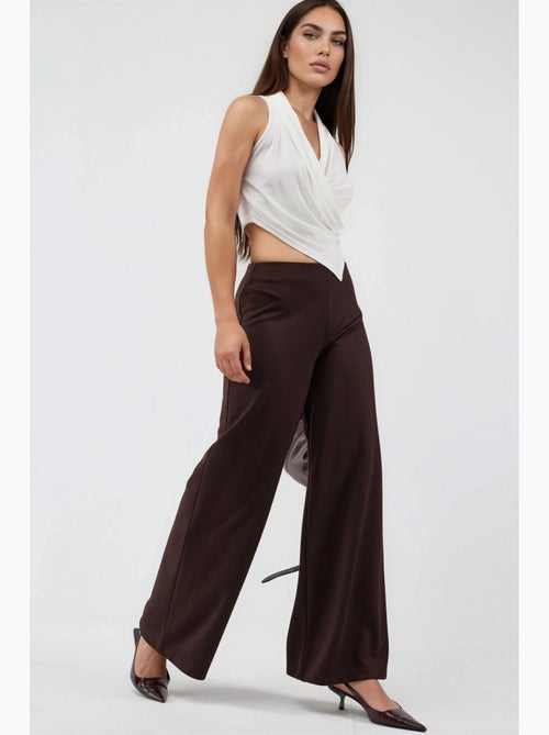 Pantalon à jambes larges taille haute busem - Kiabi Pantalon à jambes larges taille haute busem - Kiabi