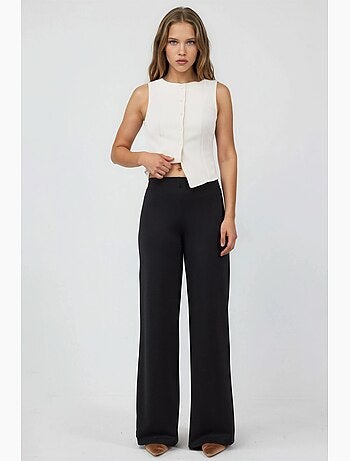 Pantalon à jambes larges taille haute busem