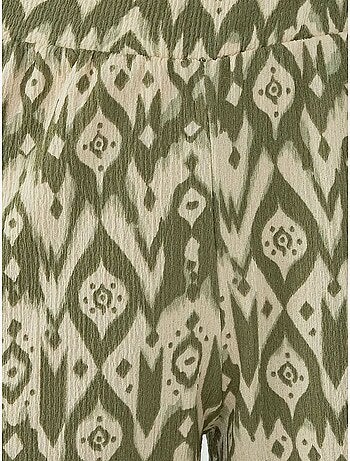 Pantalon à motifs taille haute et jambes larges