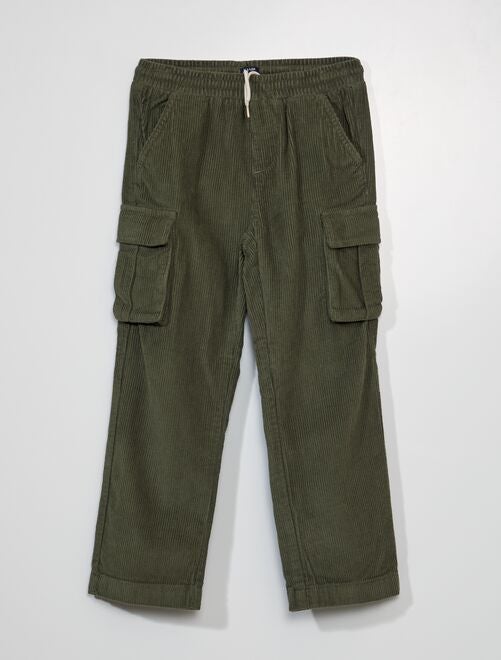Pantalon à multi poches en velours côtelé - Kiabi