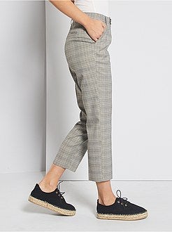 Pantalon à pinces à carreaux - Kiabi