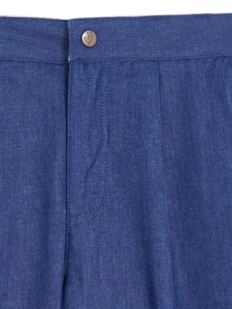 Pantalon à pinces       AMBROISE - 'LA FAUTE A VOLTAIRE' Bleu marine - Kiabi