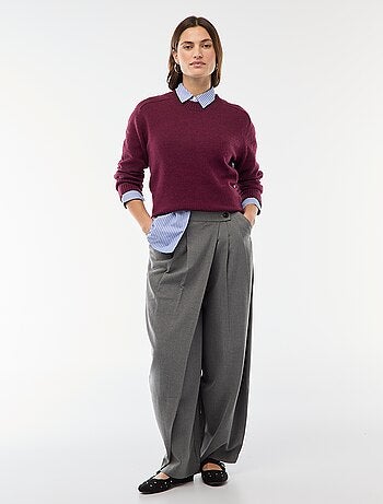 Pantalon à pinces asymétrique