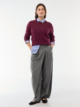 Pantalon à pinces asymétrique
