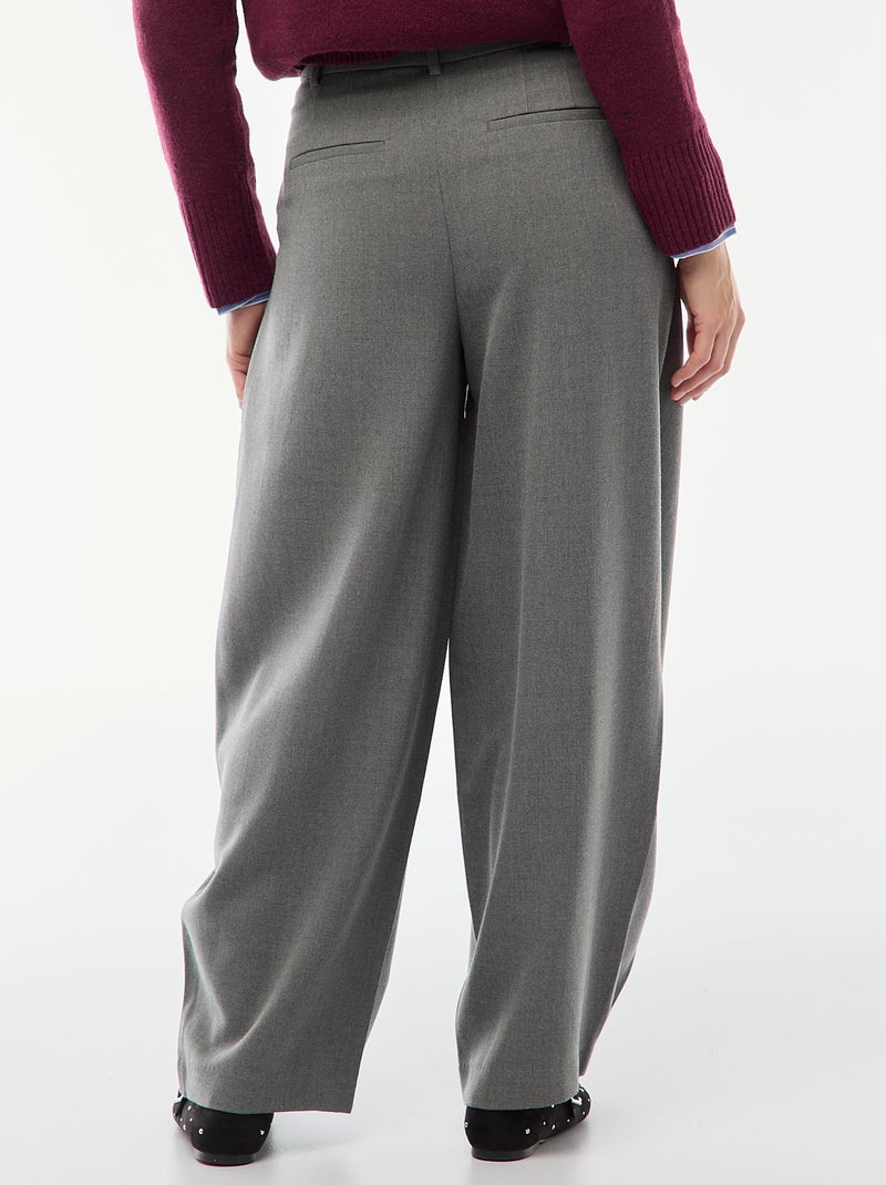 Pantalon à pinces asymétrique Gris - Kiabi