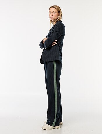 Pantalon à pinces avec bandes sur le côté