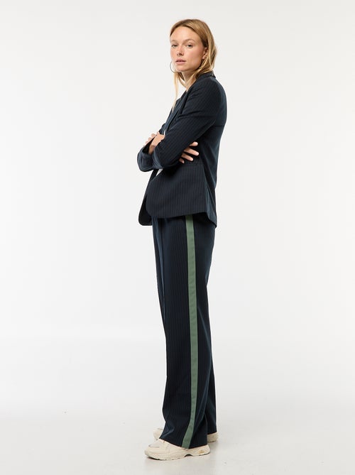 Pantalon à pinces avec bandes sur le côté - Kiabi