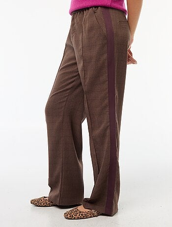 Pantalon à pinces avec bandes sur le côté