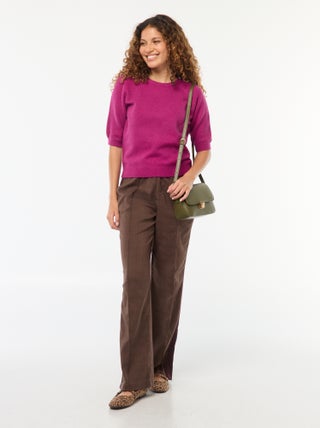 Pantalon à pinces avec bandes sur le côté