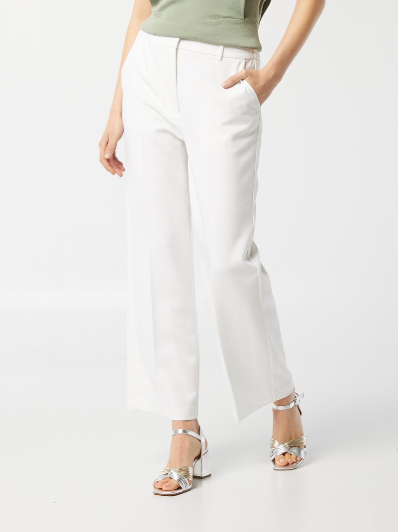Pantalon à pinces blanc - Kiabi
