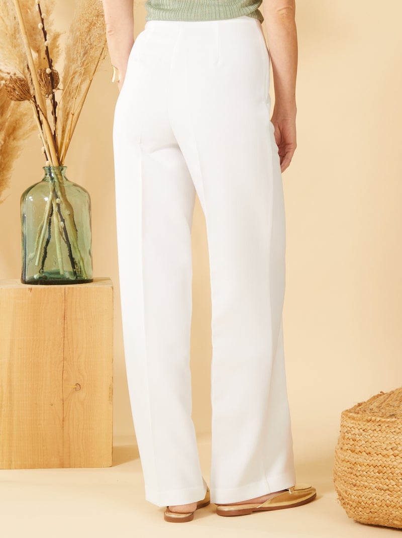 Pantalon à pinces coupe droite blanc - Kiabi