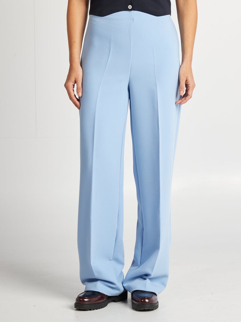 Pantalon à pinces coupe droite Bleu - Kiabi