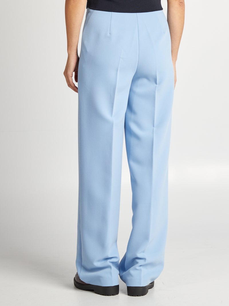 Pantalon à pinces coupe droite Bleu - Kiabi