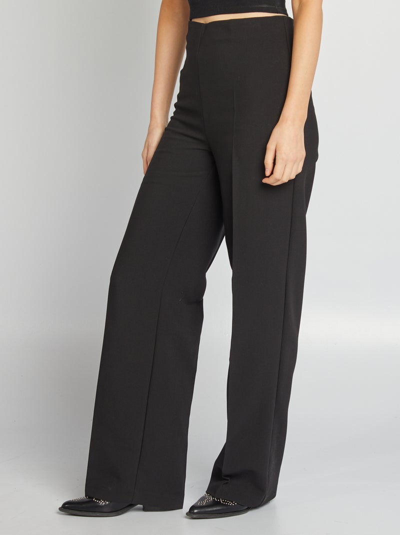 Pantalon à pinces coupe droite noir - Kiabi