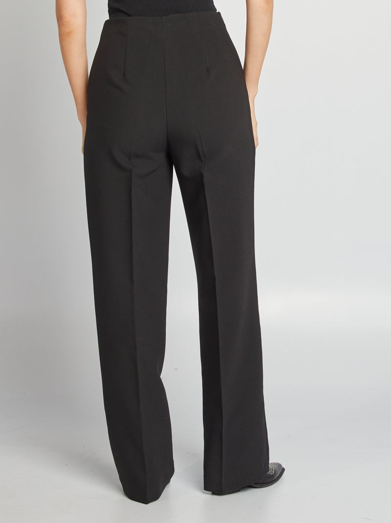 Pantalon à pinces coupe droite noir - Kiabi