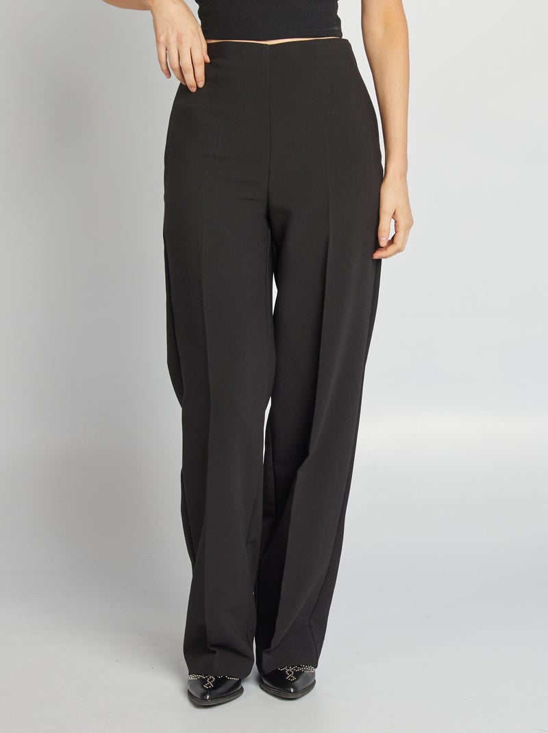 Pantalon à pinces coupe droite noir - Kiabi