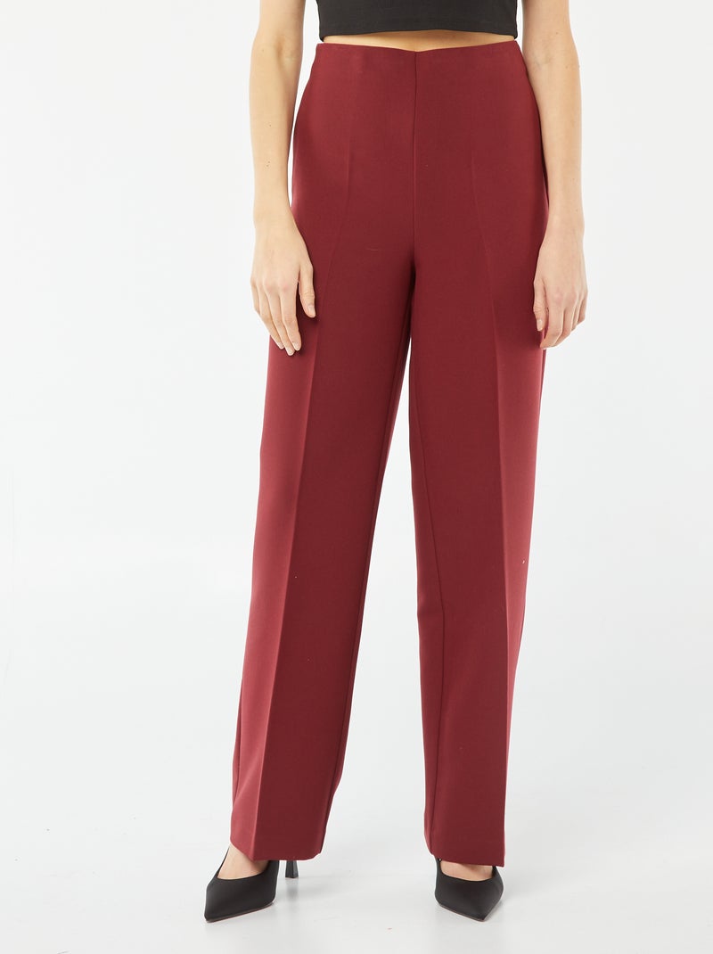 Pantalon à pinces coupe droite ROUGE - Kiabi