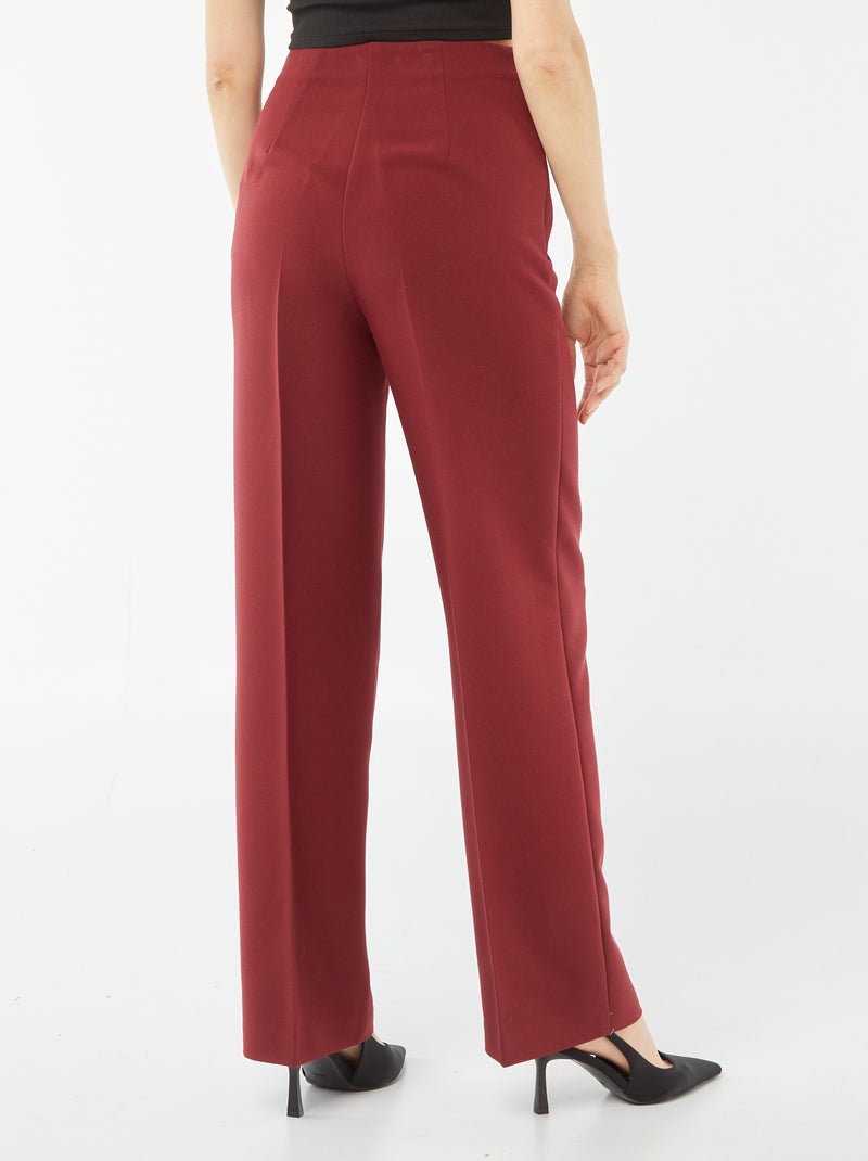 Pantalon à pinces coupe droite ROUGE - Kiabi