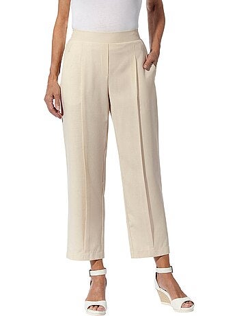Pantalon à Pinces Imitation Lin De Qualité Supérieure - Taille Standard - Moda Vilona