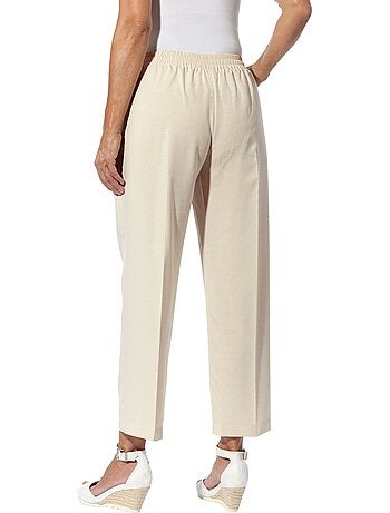 Pantalon à Pinces Imitation Lin De Qualité Supérieure - Taille Standard - Moda Vilona