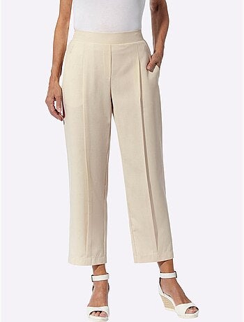 Pantalon à Pinces Imitation Lin De Qualité Supérieure - Taille Standard - Moda Vilona