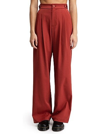 Pantalon à pinces jambes larges femme femme aker-w cherry